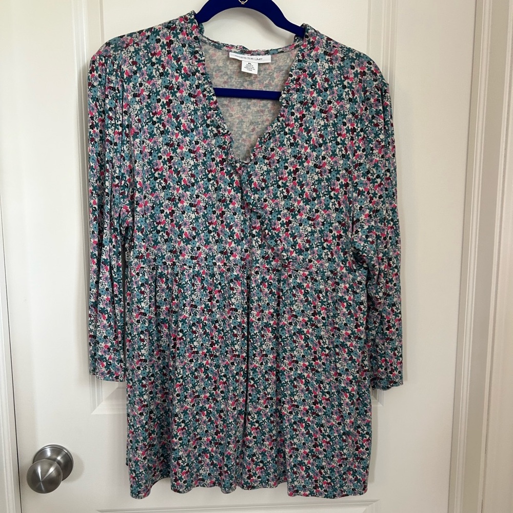 Skye's the Limit 3/4 Sleeve Multicolor Floral Blouse